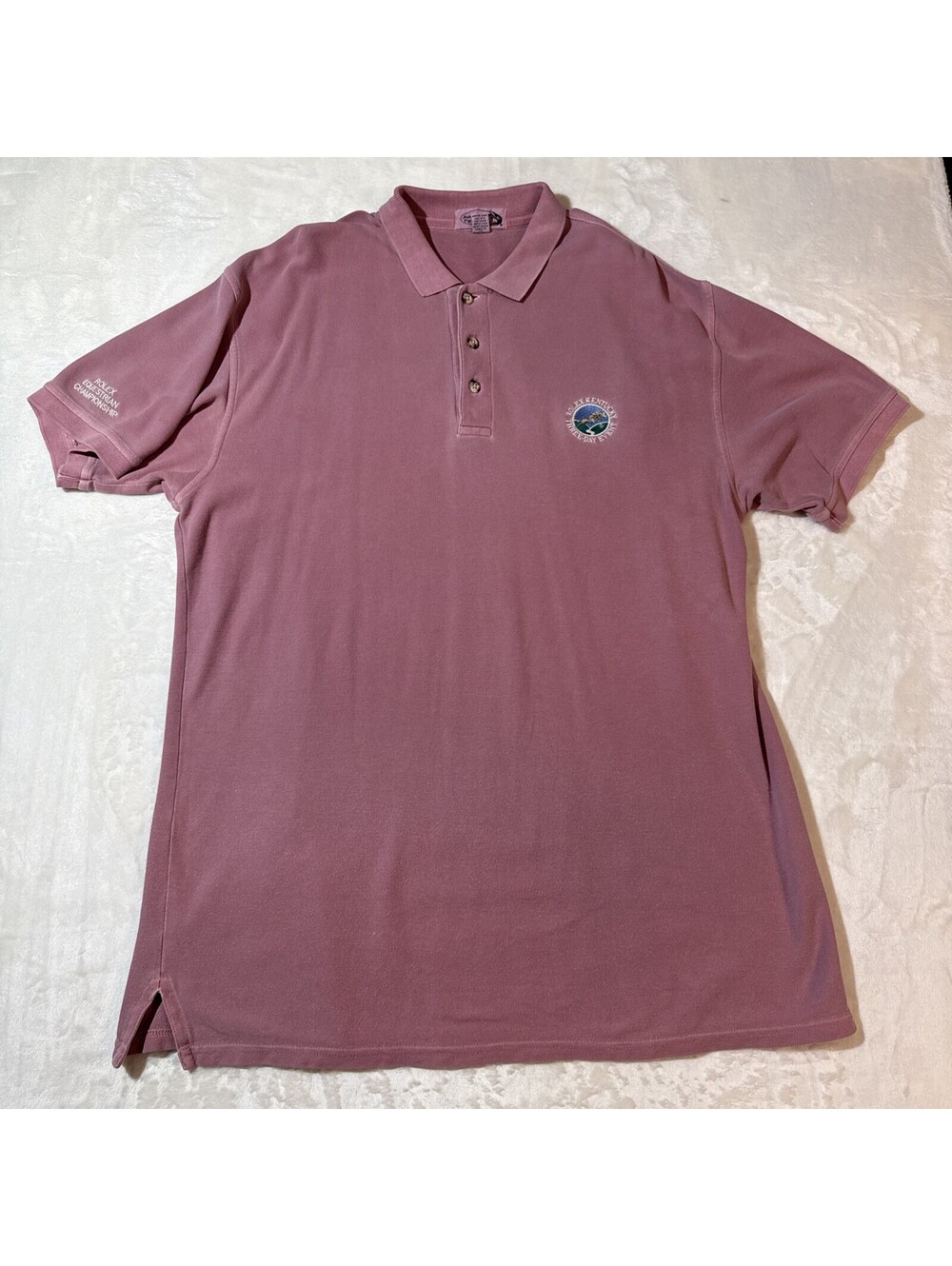 Authentic Pigment- LG Pink Polo/ Rolex Kentucky Three Day Event 100% Cotton